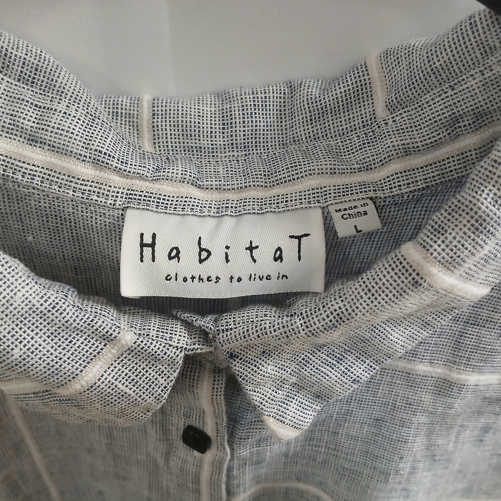 Habitat Black and White Checkered Shirt 100% LINEN